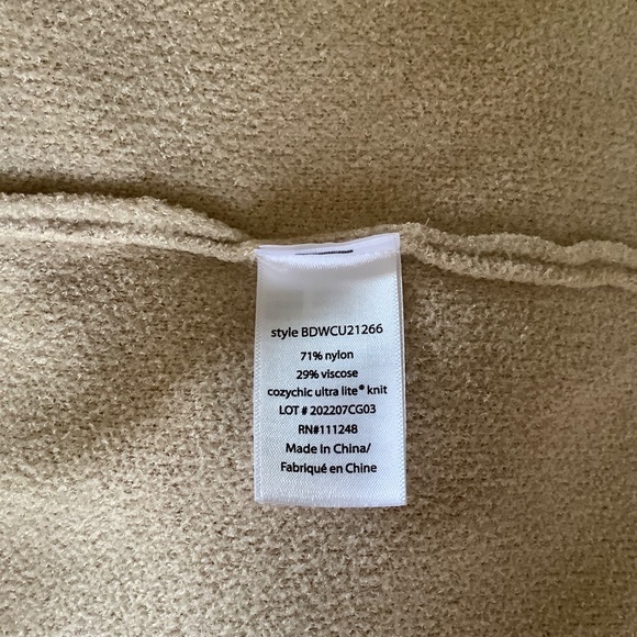 Barefoot Dreams Cozy Chic Ultra Lite Wide Collar Jacket Sand Dollar SZ XL - Picture 14 of 16